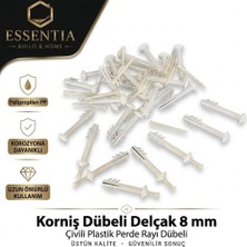 ESBH Korniş Dübeli Delçak 8 mm (500’LÜ) – Çivili Plastik Perde Rayı Dübeli
