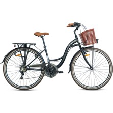 Geroni - Moma Urban - 26  City Bike - 21 Speed - V-Brake - Black-White