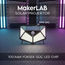 Makerlab Solar Projektör, Bahçe Projektörü 25W Sensörlü