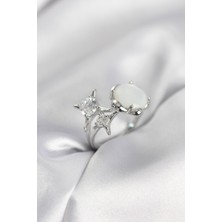 Onba Gümüş Renk Kutup Yıldızı Model Kadın Yüzük 5886 - OB6363-5850