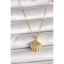 Maxdora 316L Çelik Gold Renk Zincir Açılır Incili Midye Model Kadın Kolye 5886 - MX002U-7JU1F9