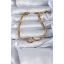 Maxdora 316L Çelik Gold Renk Düğüm Model Kadın Bileklik 5886 - MX002U-7K4SD9