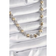Sbusshop Pirinç Mix Renk Zirkon Taşlı Yıldız Model Vıp Exclusive Seri Kadın Kolye 5886 - SB001M-48WXI7