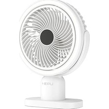 Uravas Store HP-F01 Işıklı Vantilatör USB Şarjlı Masaüstü Mini Fan – 3 Kademeli Hız Ayarlı Kompakt Gövde LED Işı