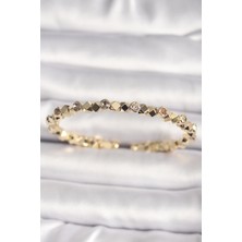 Feifei Pirinç Gold Renk Zirkon Taşlı Küp Dorika Model Kadın Bileklik 5886 - FEİ2194-7483