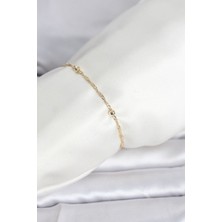 Tgzm cm 14K Gold Renk Burgu Topçuk Model Kadın Bileklik 5886 - TG0012-2QLMR6