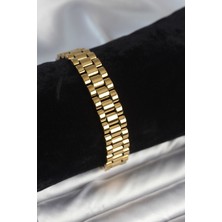Sbusshop 316L Çelik Gold Renk 12 mm Kalınlık Erkek Bileklik 5886 - SB001M-48YZ92