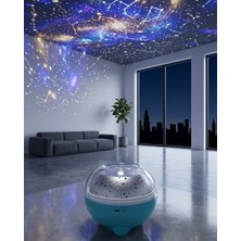 Oneol Yayınevi Bluetooth Hoparlörlü Yıldız Projeksiyon Gece Lambası Uzaktan Kumandalı ve Dön - 1OL4753-6973