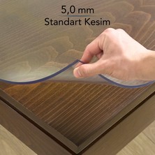 Overdal 5,0 mm Şeffaf Kalın Pvc Masa Örtüsü Kaymaz Silinebilir Masa Koruyucu