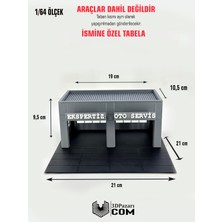 3dpazarıcom 3D Baskı 1/64 Ölçekli Oto Servis Bina Tasarımlı Diorama Araç Sergileme Garajı