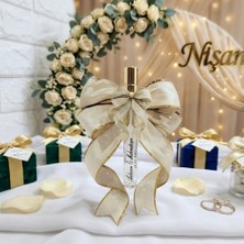 Hayaller Dükkanı 15 Adet Cam Fısfıs Kolonya Şişesi Karton Fiyonk Süslemeli Nikah Şekeri Nişan Hediyelik