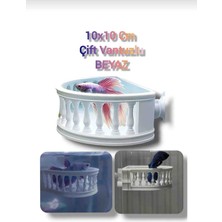 Salıncak Balık Dinlenme Alanı Dekoratif Balkon Çift Vantuz 10X10CM Beyaz