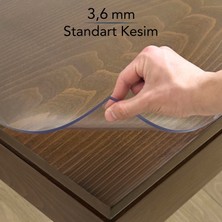 Overdal 3,6 mm Şeffaf Kalın Pvc Masa Örtüsü Kaymaz Silinebilir Masa Koruyucu