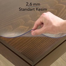 Overdal 2,6 mm Şeffaf Kalın Pvc Masa Örtüsü Kaymaz Silinebilir Masa Koruyucu
