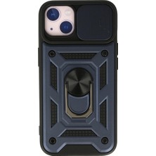 Senson Apple Iphone 15 Kılıf Pars Lens Yüzüklü Silikon - Lacivert