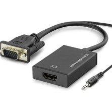 Uravas Store VGA To Hdmı F Çevirici + Audıo 1080P Siyah HDX7794