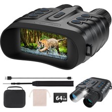 Jamızy Gece Görüş Dürbünü 3" Hd Ekranlı 10000MAH, 64GB Hafıza Kartlı, 600 Metre Menzil, 850NM Kızılötesi, 8x Zoom