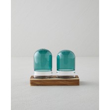 English Home Octaviana Akasya-Cam 2'li Tuzluk - Biberlik 4,5X8CM Yeşil