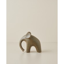 English Home Modern Elephant Seramik Dekoratif Obje 15x13 cm Kahverengi