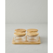 English Home Sunwake Cam-Bambu 4'lü Kahvaltılık 18X18 cm Şeffaf