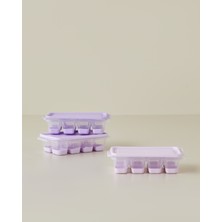 English Home Posuda Plastik 3’lü Buz Kalıbı Mutfak Gereci 7x12,5x3,5 cm Lila