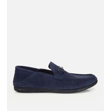 Hotiç Erkek Süet Deri Lacivert Toka Detaylı Comfort Loafer