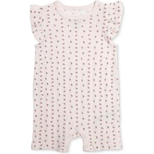 Hellobaby Kız Bebek Kısa Tulum Çiçek Baskılı Çıtçıtlı Bisiklet Yaka Short Sleeve Lastikli