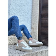 Perilice Store Periliçekeçe BA0802 Boa Krem Süet Yüksek Taban Erkek Günlük Ayakkabı