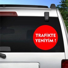Sticker Usta Trafikte Yeniyim Sticker - Araba Oto Motosiklet Karavan Cam Araç Sticker - 00183