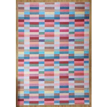 Pera Halı Modern Renkli Blok Desenli Geometrik Halı - 12439OU