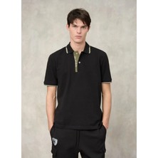 Blauer Siyah Erkek Regular Fit Yazı Baskılı Polo T-Shirt 26SBLUT02295-999 Parkson