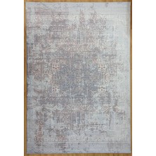 Pera Halı Eskitme Dokulu Gri ve Pudra Soyut Modern Halı - 12633OU