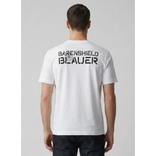 Blauer Beyaz Erkek Regular Fit Logo Baskılı T-Shirt 26SBLUH02237-100 Wallance
