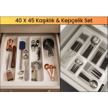 ALMITAL 40X45 Cm. Beyaz Kaşıklık ve Kepçelik 2'li Set 40X41CM ‘e Kadar Kesilebilir