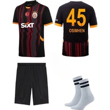 Alaturka Mix 2024/25 Gâlâtasarây'- Victor' Osimhen' 45 Alternatif Siyah Çocuk Forması Maske Hediyeli Spor T-Shirt