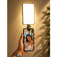 CoverZone Mobil Telefon Dolgu Işığı LED Fill Light 10W 4000MAH Type-C Şarjlı 3000-6500K Ayarlanabilir Parlaklık 3 Renk Modu 360° Döner Taşınabilir Video Fotoğraf Işığı | LJ-S01