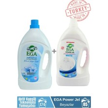 Ega Kimya Power Jel Beyaz Sıvı Yıkama Deterjanı 3900 ml +Lilyum Aktif Kapsül Teknolojili Yumuşatıcı 4100 ml