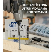 Std Sunta Vidası 6X100 mm Profesyonel Mobilya Montaj Vidası - 100 Adet