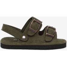 Tonny Black Çocuk Unisex Haki Rahat Kalıp Çift Tokalı Bebe Paitk Sandalet