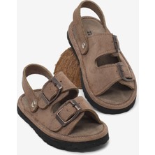 Tonny Black Çocuk Unisex Vizon Rahat Kalıp Çift Tokalı Bebe Paitk Sandalet