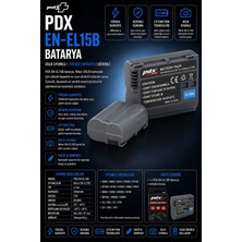 Pdx Nikon EN-EL15B Batarya | Dslr Uyumlu | Yüksek Kapasite