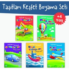 Timaş Çocuk Taşıtları Keşfet Boyama Seti (5 Kitap)