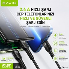 Zemheri Bavin Typce USB Hızlı Şarj Çoklu Hızlı Şarj Kablosu 3in1 Siyah Örgülü
