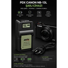 Pdx Canon NB-13L Şarj Cihazı | Hızlı Şarj | Canon Uyumlu