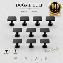 Badem10 10 Adet Kare Metal Düğme Kulp Mat Siyah Mobilya Mutfak Dolabı Çekmece Dolap Kulpları Kapak Kulbu