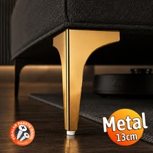 Badem10 Erk Eren 13 cm Altın Renk Metal Mobilya Köşe Ayağı Dayanıklı Modern Tasarım Koltuk Sehpa Mobilya