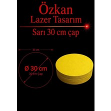 Sarı 6 Adet 30 cm Supla 3 mm Tek Yüz Boyalı Runner Servis Yuvarlak