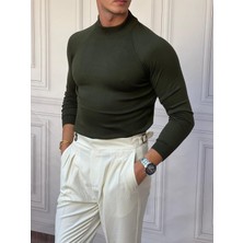 Modefendicom Slimfit Kalıp Pamuklu Triko Yarım Balıkçı Triko Kazak