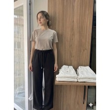 Moda Kadın Geniş Paça Eşofman Altı Yüksek Bel Salaş Rahat Günlük & Spor Pantolon
