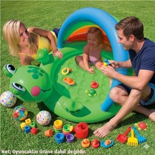 Sevimli Kurbağa Bebek Havuzu - Güneş Korumalı Gölgelikli ve Yumuşak Tabanlı 114 cm x 99 cm x 69cm / Froggy Fun Baby Pool intex 57416